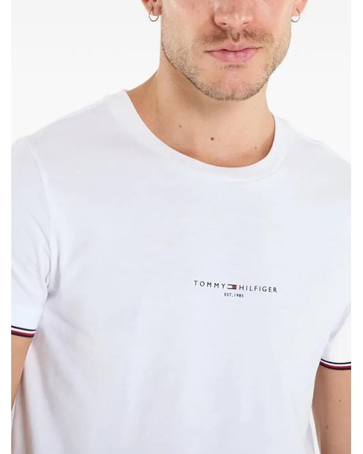 Tommy Hilfiger White Crew-Neck T-Shirt for men