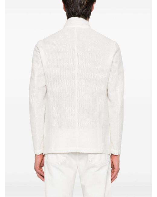 Emporio Armani Gestrickte Hemdjacke in White für Herren