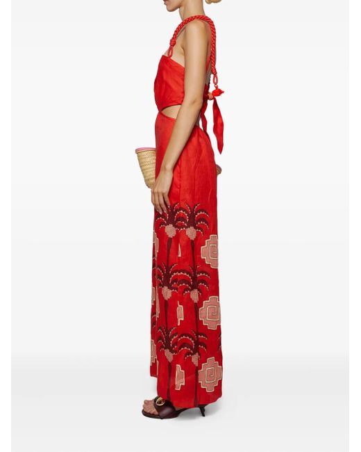Johanna Ortiz Red Kleid mit Cut-Outs