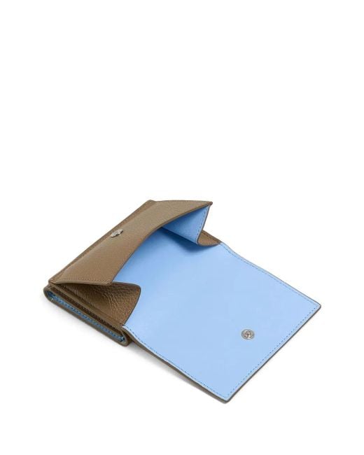 Marni Brown Leather Trifold Wallet With Mending-Embroidery for men