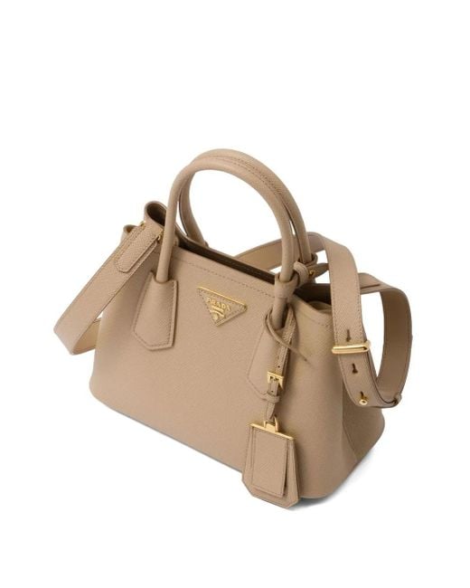 Prada Natural Double Saffiano Leather Tote Bag