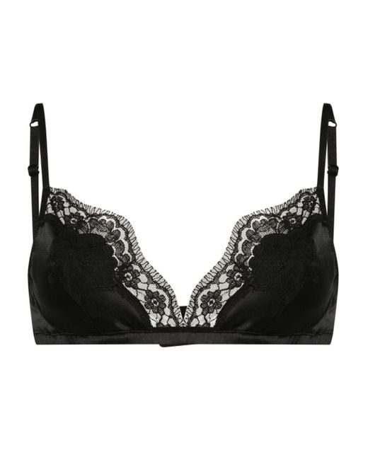 Dolce & Gabbana Black Lace-Panel Bralette