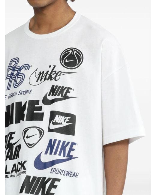 X Nike t-shirt en coton à logo imprimé COMME DES GARÇON BLACK en coloris White