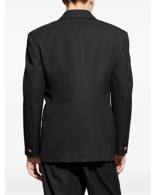 Versace Black Double-Breasted Button Jacket for men