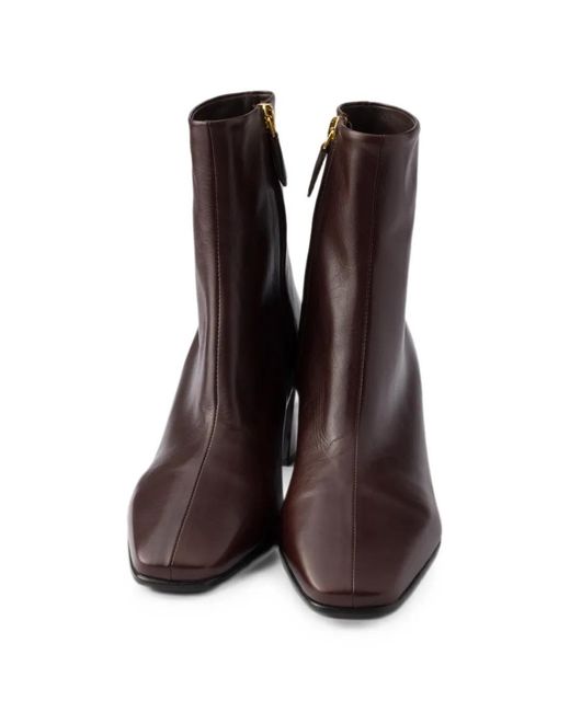 Prada Brown Leather Booties