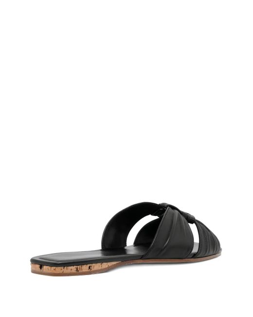 The Row Black Knot-Detail Leather Sandals