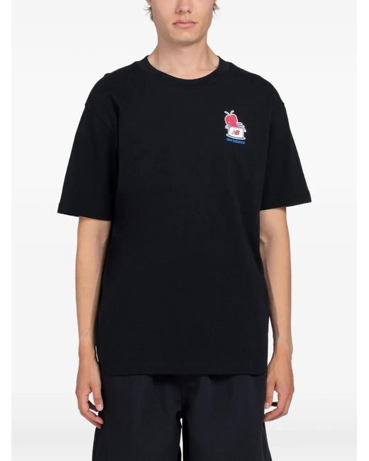 New Balance Black Lobster Roll Cotton T-Shirt for men