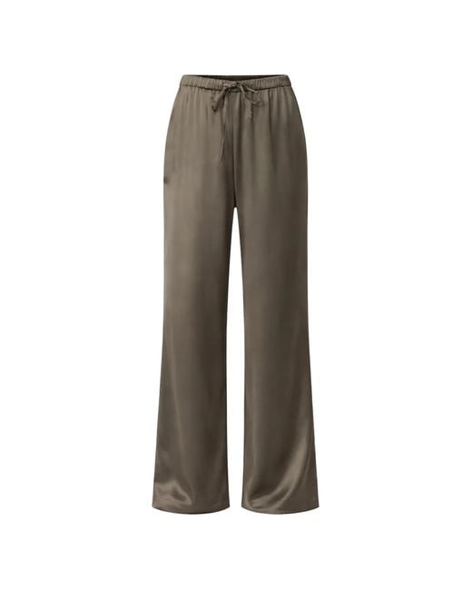 Reformation Gray Olina Silk Trousers