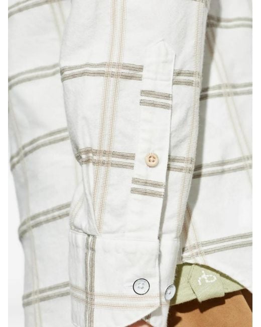 Rag & Bone White Plaid-Pattern Button-Fastening Shirt for men