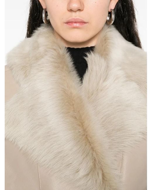 IRO Natural Fur-Trimmed Leather Vest