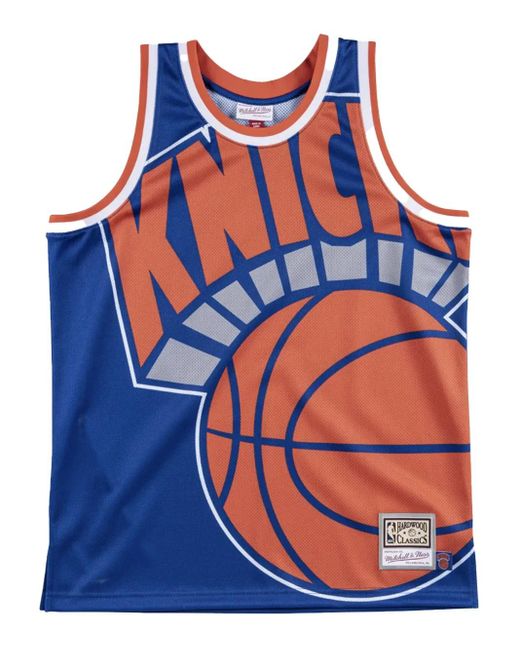 Mitchell & Ness Blue Nba New York Knicks Big Face Tank Top for men