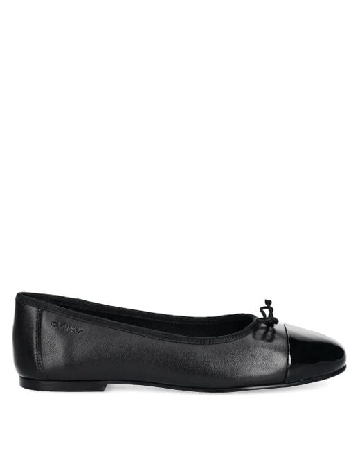 Gant Black Cap-Toe Bow Ballet Flats