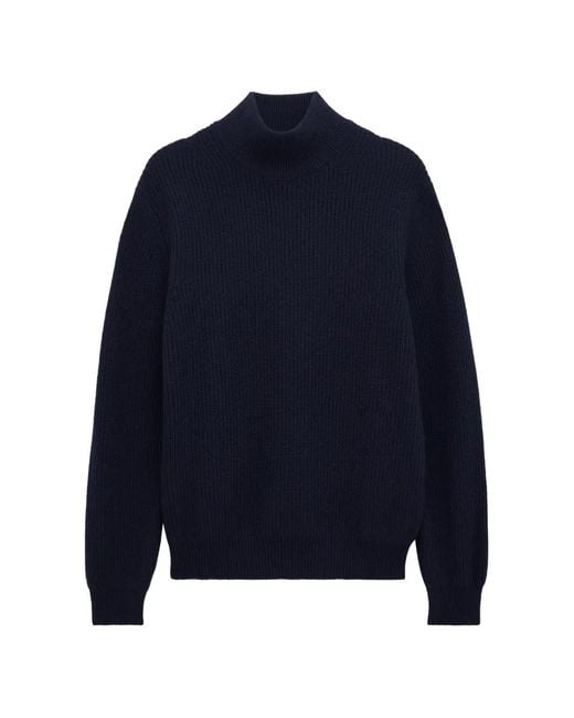 Pringle of Scotland Blue Turtleneck Ribbed Sweater for men