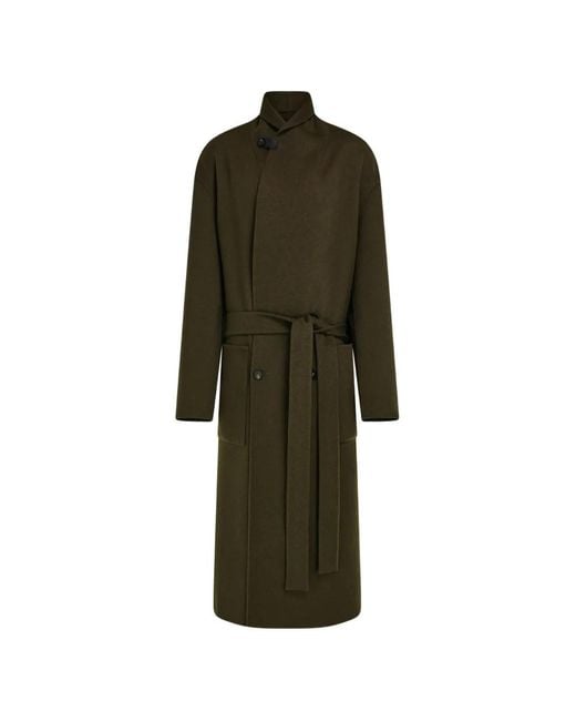 Ferragamo Green Double Breasted Coat for men
