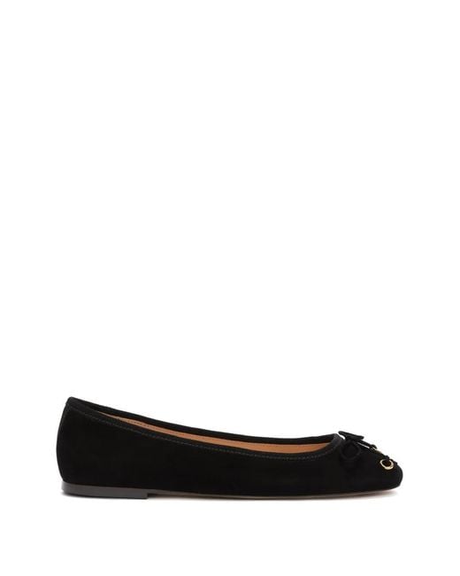 Odissi Black Lou Bow Square Toe Ballerina