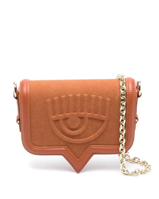 Chiara Ferragni Brown Eyelike-Embossed Crossbody Bag