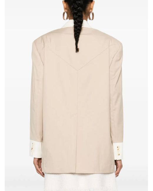 Remain Natural Two-Tone Double-Breasted Blazer
