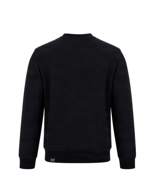 EA7 Black Logo-Print Sweater for men