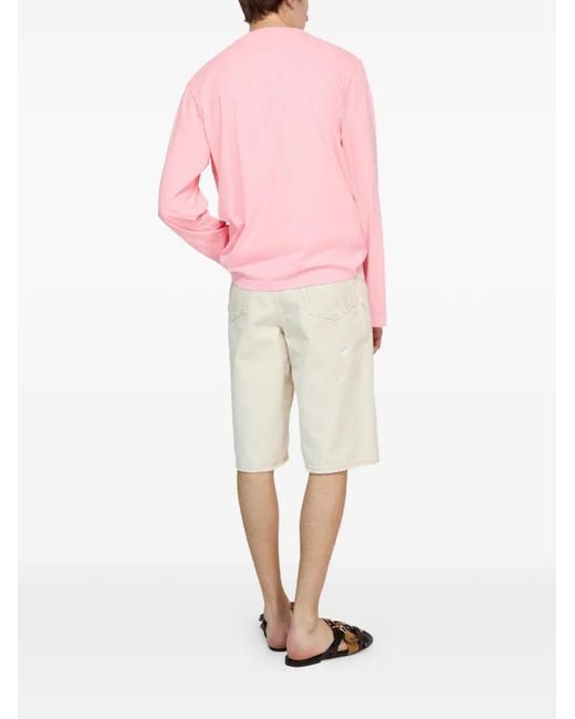Acne Pink Graphic Long-Sleeve T-Shirt