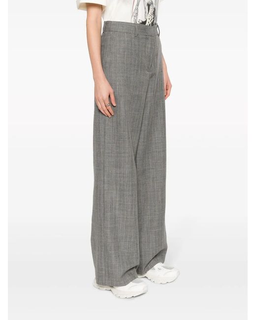 MSGM Gray Tailored Wool Trousers