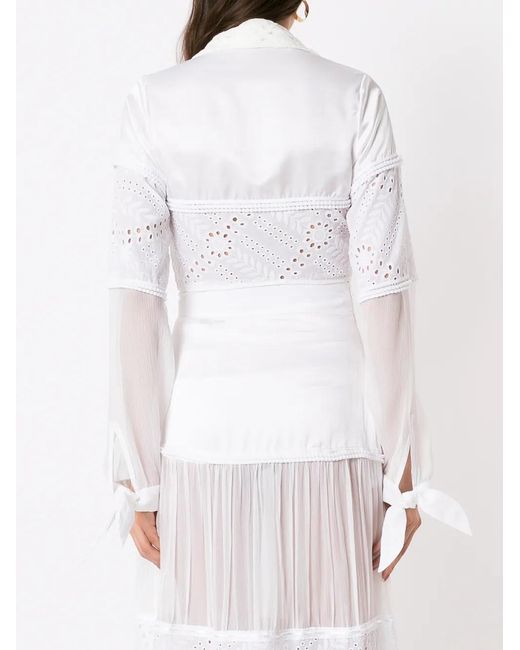 Amir Slama White Tie-Front Cropped Shirt
