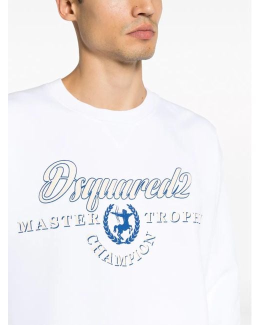 Sudadera Con Logo Estampado DSquared² de hombre de color White