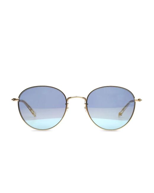 Garrett Leight Blue Paloma Round-Frame Sunglasses