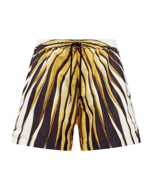 Roberto Cavalli Black Print Swim Shorts for men