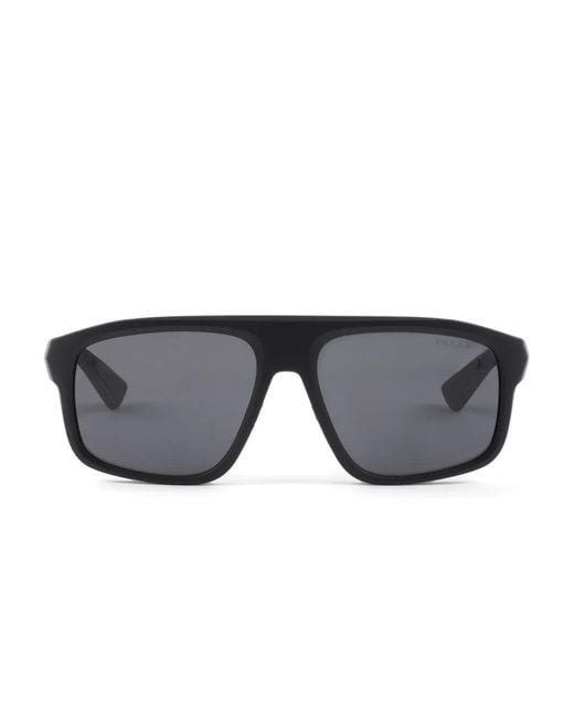 Prada Eckige Linea Rossa Sonnenbrille in Gray für Herren