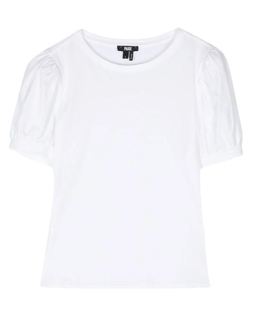 Camiseta Matcha con manga farol PAIGE de color White