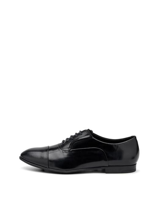 Frau Black Polished Leather Oxford Shoes for men