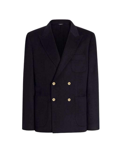 Dolce & Gabbana Blue Buttoned Double-Breasted Jacket for men