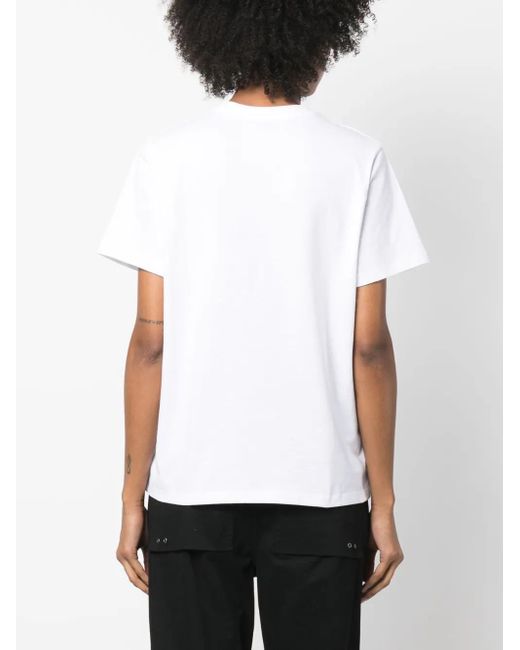 Coperni White Floral Logo-Patch T-Shirt