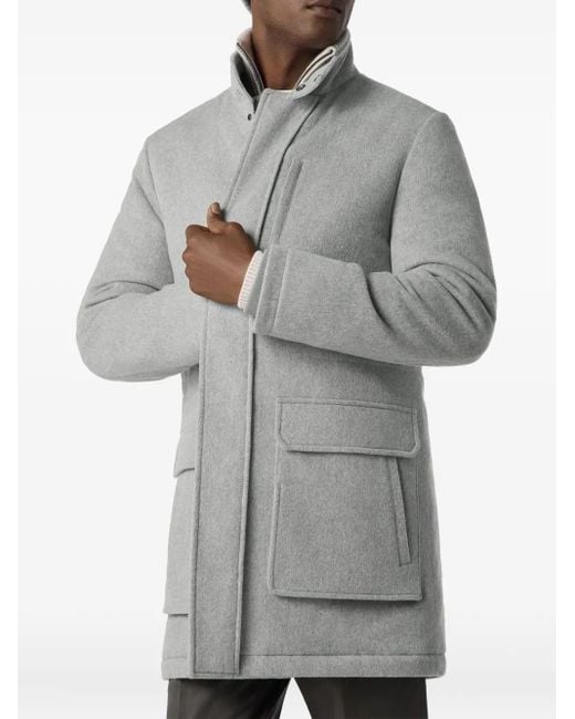 Corneliani Gray Flap-Pocket Wool Jacket for men