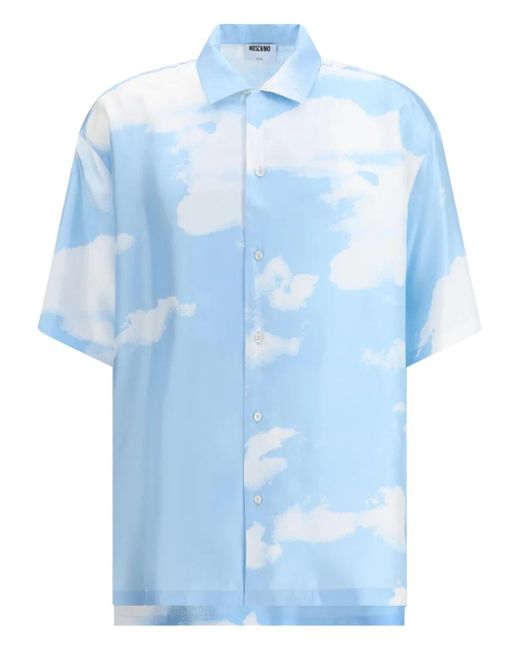 メンズ Moschino プリント シャツ Blue