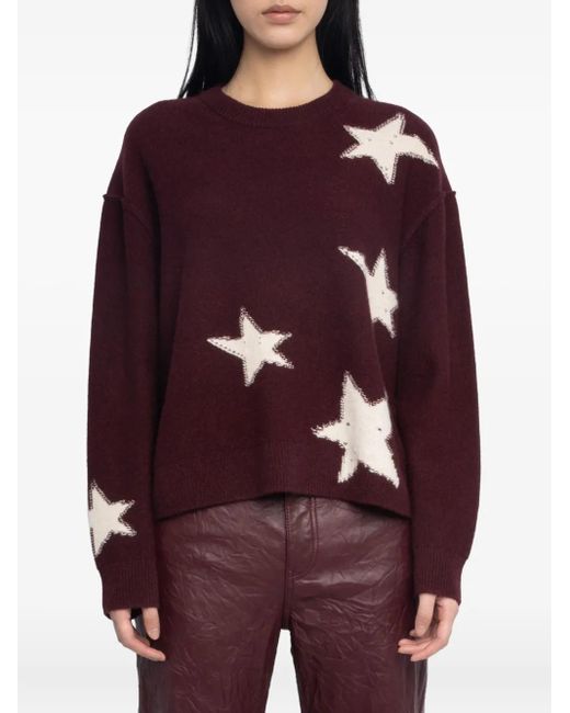 Zadig & Voltaire Purple Pullover Markuz 100% Kaschmir