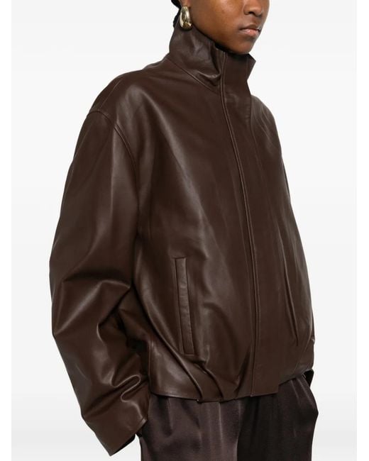 Arma Brown Dahila Funnel-Neck Jacket
