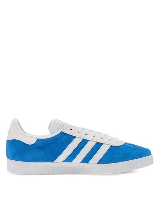 Adidas Blue X Real Madrid Gazelle Suede Three-Stripes Low-Top Sneakers for men