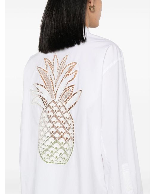 Dorothee Schumacher White Oversized-Hemd mit Ananas-Stickerei