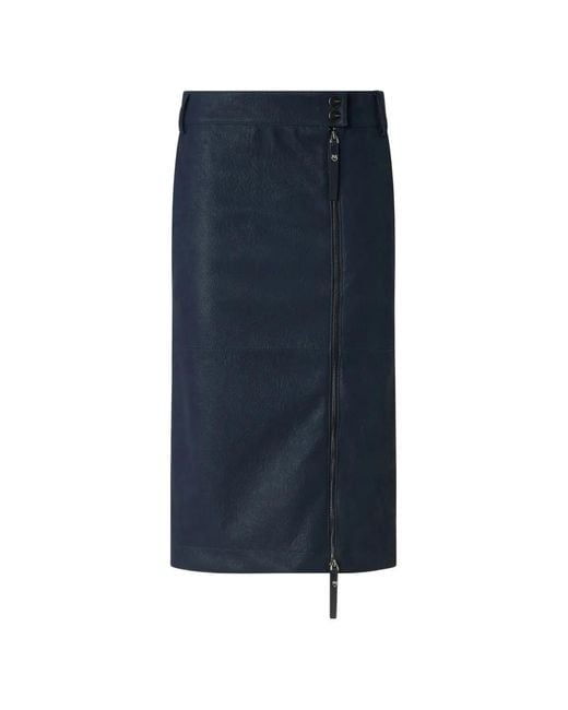 Pinko Blue Zipped Midi Skirt