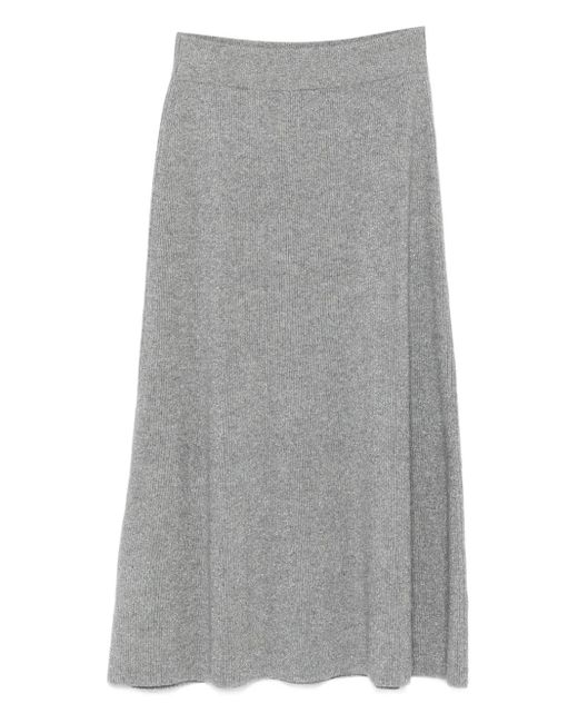 Gonna Midi A Coste di Fabiana Filippi in Gray