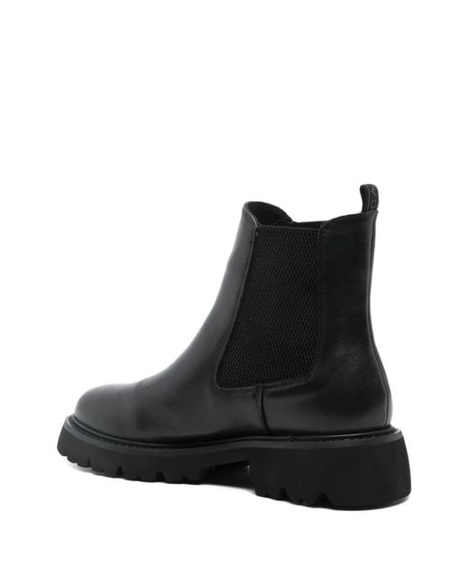 Carmela Black Elastic-Panel Boots
