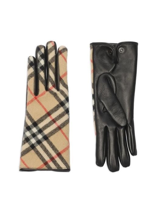 Burberry Natural Check-Pattern Gloves