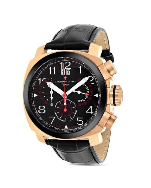 Christian Van Sant Black Grand Python 48Mm Watch for men