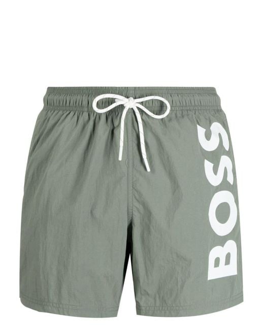 Boss Green Logo-print Swim Shorts for men