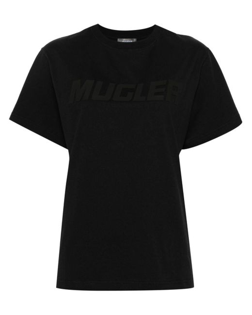 Mugler Black T-Shirt mit Logo-Print