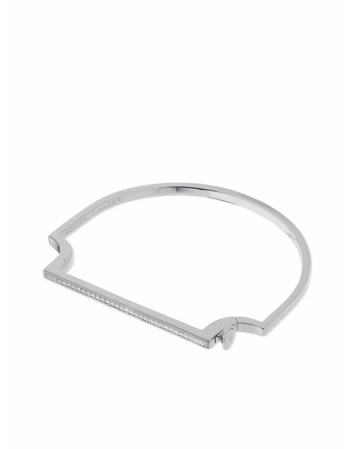Monica Vinader White Signature Skinny Diamond Bangle