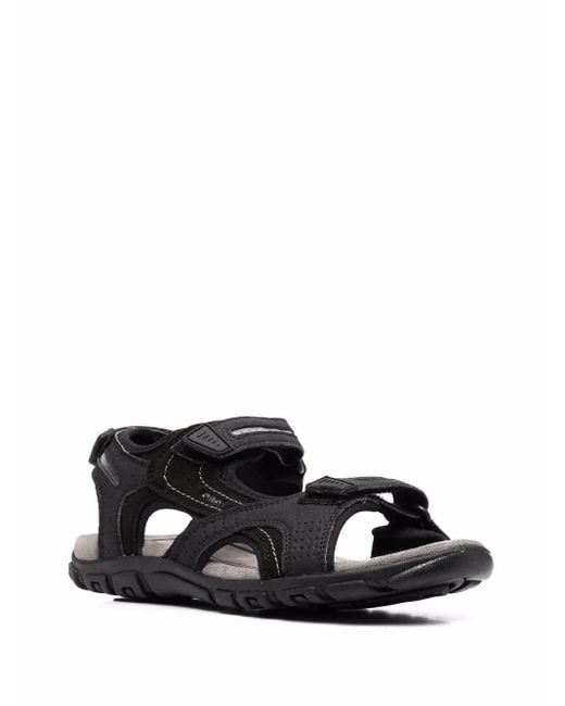 Geox Black Strada Double-Strap Sandals for men