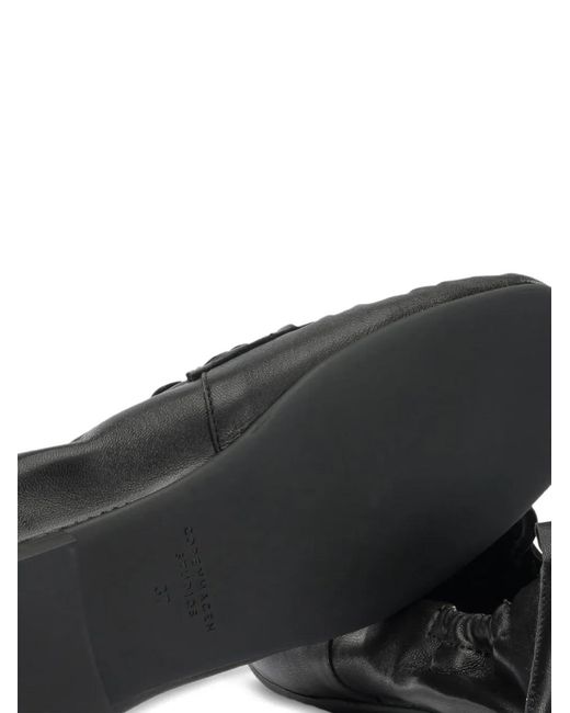 COPENHAGEN Black Elasticated Leather Loafers