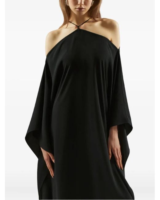 Taller Marmo Black Sza Sza Floral-Appliqué Kaftan